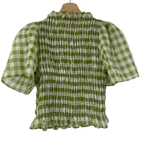 Lisa Says Gah Chiara Gingham Top Sz M - Picture 5 of 7